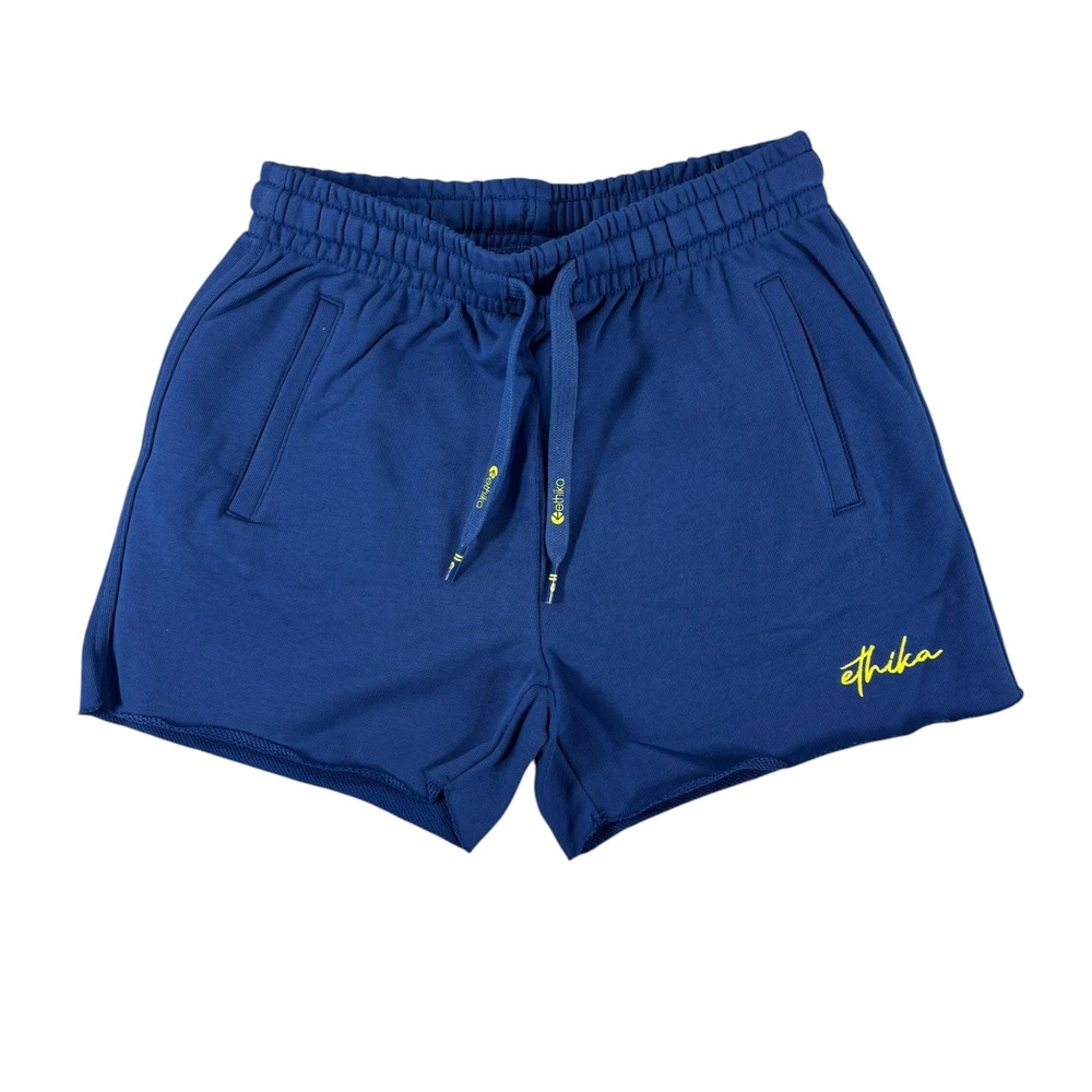 Ethika Girls‎ Royal Blue Lounge Shorts Cotton Drawstring Logo Size Medium NWT